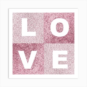 Pink Glitter Love Art Print