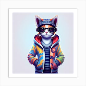 Default Perfectlycentered A Fullbody Cute Kitten Wearing A Stu 5 5e66ae68 A57a 49f3 96fc 341bc924f987 1 Art Print