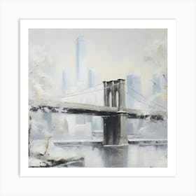 Brooklyn Bridge In Winter Art Print