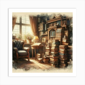 Room Full Of Books Art Print