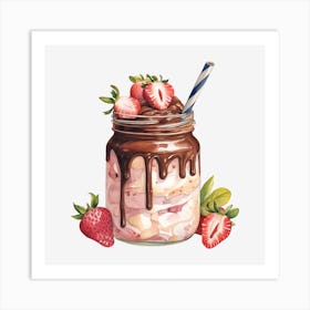 Strawberry Ice Cream In A Jar 3 Art Print