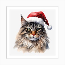 Santa Cat 28 Art Print