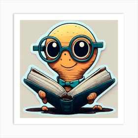 Alien Reading A Book Art Print