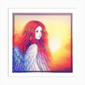 Ginger angel and a Sunrise Art Print