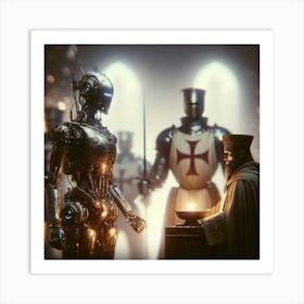 Knights And Robots Art Print