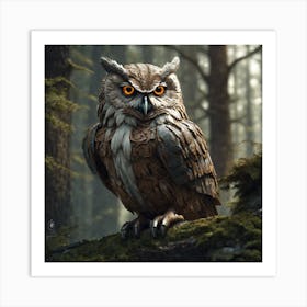 Owl In The Woods 33 Art Print