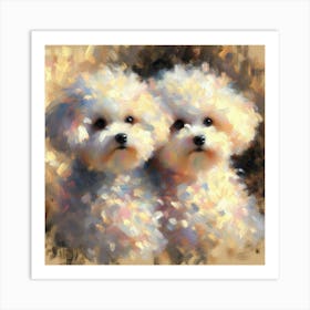 Bichon Frisé dogs 2 Art Print