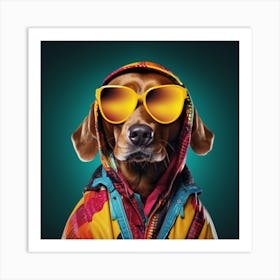 Dog In Sunglasses 2 Art Print