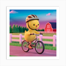 A 3d Render Of A Cute Yellow Chick Ridin Qif8dmtyt2uogeeqqqjqeq Gmt4bz22s0um6z Npxddhq Art Print