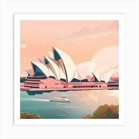 A Sydney Opera House In Sydney Lofi Illustration 1719930042 2 Art Print