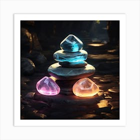 Glow balance stones 5 Art Print