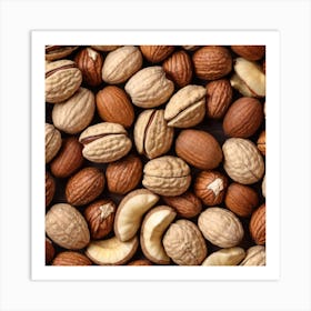 Nuts As A Background (81) Art Print