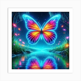 Butterfly In The Night Art Print