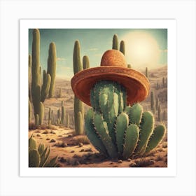 Cactus In A Hat 2 Art Print