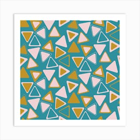 Triangles in three colors Art Print