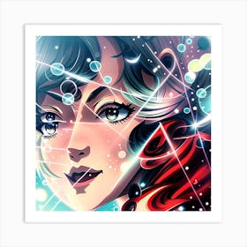 Girl With Bubbles Art Print