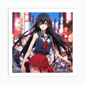 Anime in Red Art Print