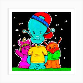 Space Friends 2 Edit5 Art Print