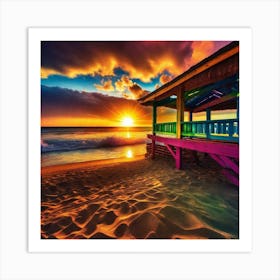 Sunset On The Beach 167 Art Print