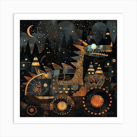 Dragon In The Night Art Print