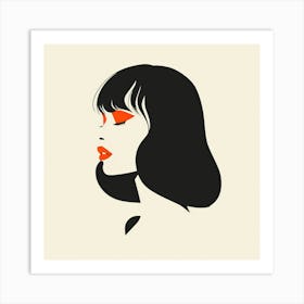 Girl With Red Eyes Art Print