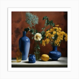 'Blue Vases' Art Print