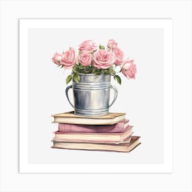 Roses In A Bucket 1 Art Print