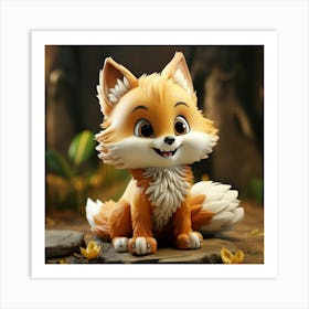 Fox In The Forest 13 Art Print