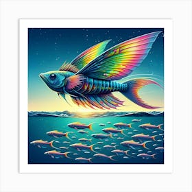 A Image Of A Flying Fish Art Print