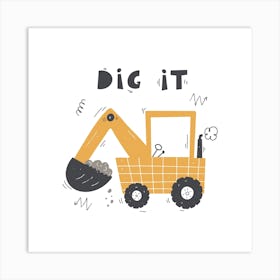 Cute Funny Digger  Art Print