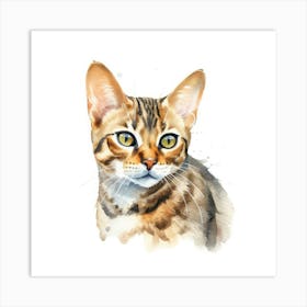 Bengal Glitter Cat Portrait 2 Art Print