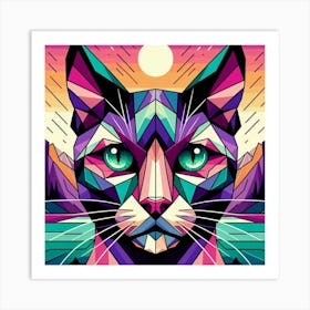 Tinsel Low Poly Cat 1 Art Print