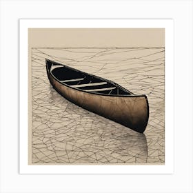 Vintage Abstract Canoe Art Print