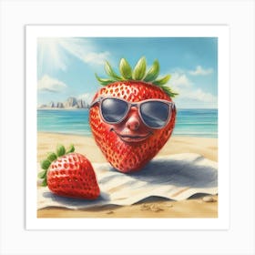 Strawberry On The Beach 3 Art Print