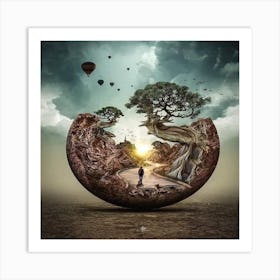 Landscape In A Sphere Art Print