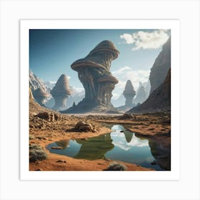 Mushroom Landscape Art Print