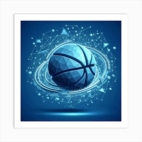 Abstract Basketball Ball Art Print