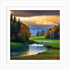 Autumn Landscape Wallpaper 1 Art Print