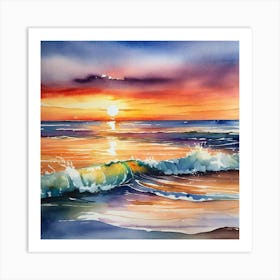 Sunset At The Beach 118 Art Print