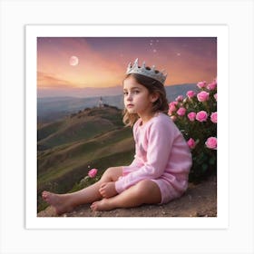 Girl In A Crown Art Print