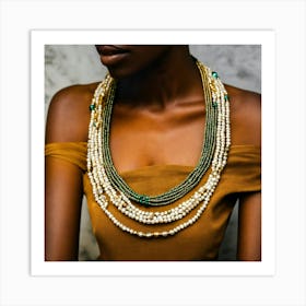 Single Beautiful African Pearly Necklace On Displa (2) Art Print