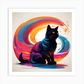 Abstract Cat Painting 1 Art Print