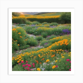 Sunset In The Meadow 1 Art Print