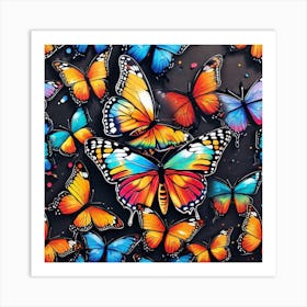 Colorful Butterflies 42 Art Print