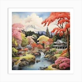 Kairouan Gardens Japan Painting 2 Art Print 1 (1) Art Print