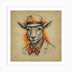 Goat In A Suit 5 Art Print