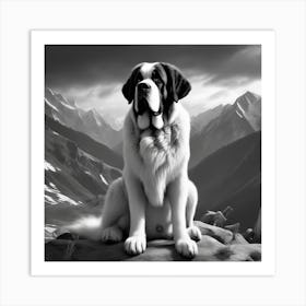 St Bernard Dog 76 Art Print