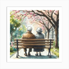 Bench people Art Print