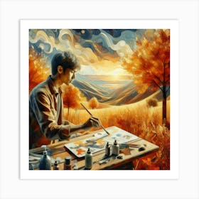 Artist At Work Art Print