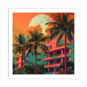 Miami Beach Canvas Print Art Print